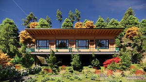 山林秘境中的现代木屋典范:领秀木屋以木结构设计演绎自然栖居美学