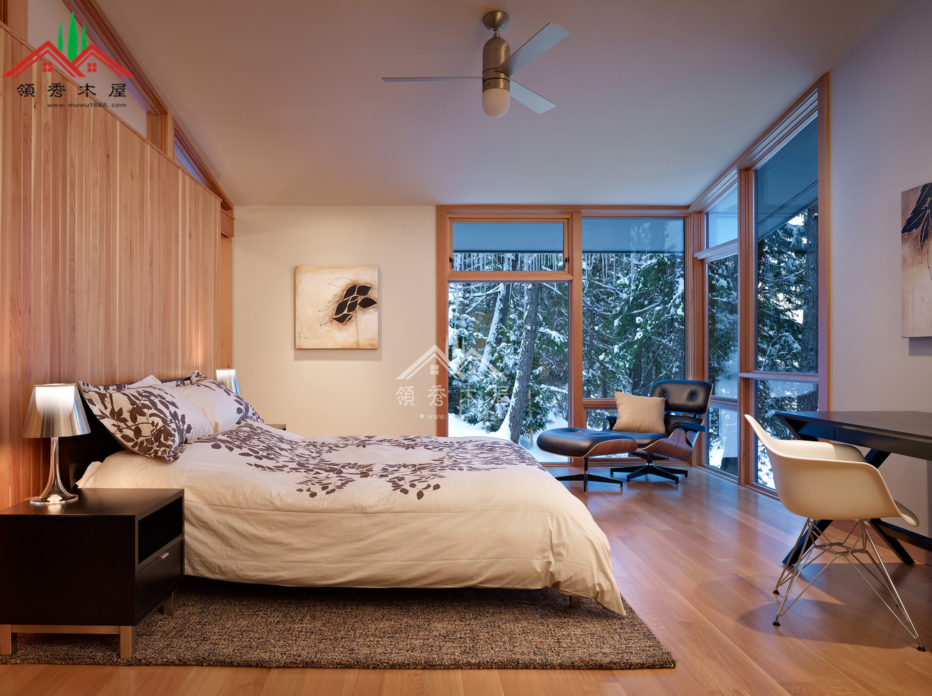 现代风格木屋卧室