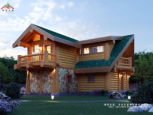 2023年领秀木屋最新发布的10款在市场上很少见到的重型圆木风格木别墅方案